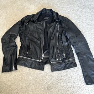 All Saints Leather Biker Moto Jacket